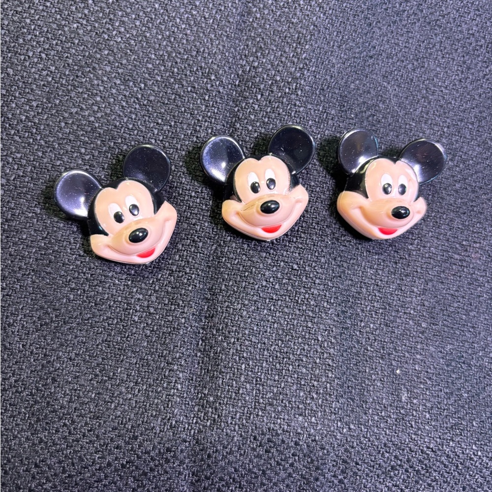 Three (3) Vintage Mickey Mouse Button Covers